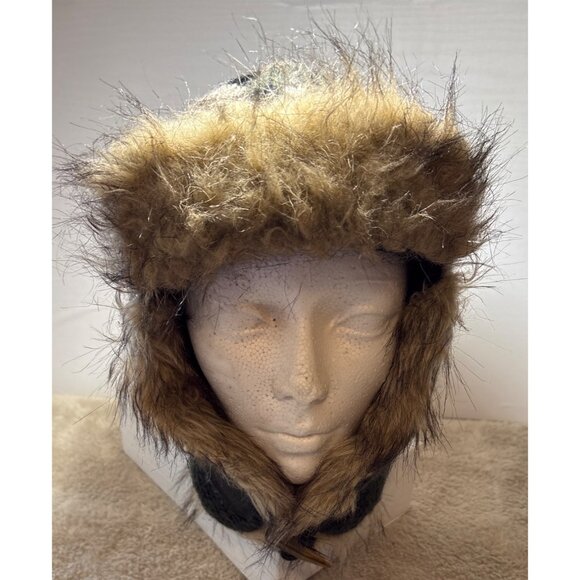 American Eagle Winter Hat Trapper Toque Faux Fur Knit Multicolor One Size Winter - Picture 6 of 11